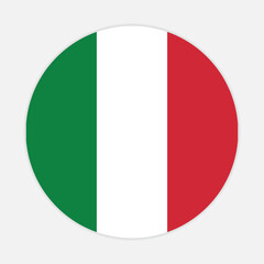 Italy national flag vector icon design. Italy circle flag. Round of Italy flag.
