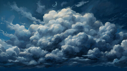 Naklejka premium Cloud illustration. printable wall art. Generative AI