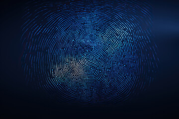 Fingerprint on a blue background. Generated by artificial intelligence