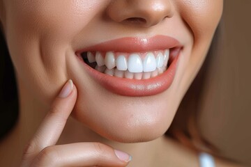 Obraz premium Close-up of a radiant smile showcasing healthy, white teeth signifying dental care and beauty