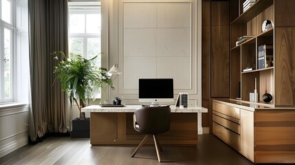 modern office room, modern office interior design 