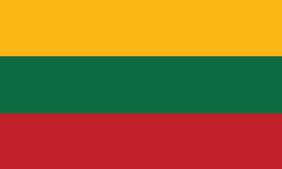 Flat Illustration of Lithuania flag. Lithuania national flag design.
