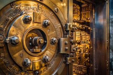 Antique bank vault door