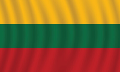 Flat Illustration of Lithuania flag. Lithuania national flag design. Lithuania Wave flag.
