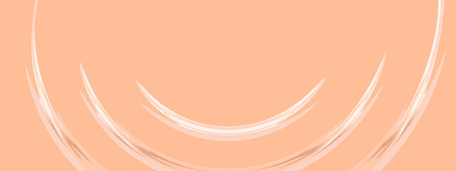 Abstract pastel semicircles on Peach Fuzz color background. Luxury long backdrop. Geometric art digital screen. Poster, banner. wallpaper. Presentation card. Copy space. Happy easter design. Podium.