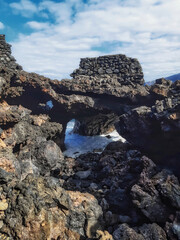 Fototapeta na wymiar rocky coast of la palma island