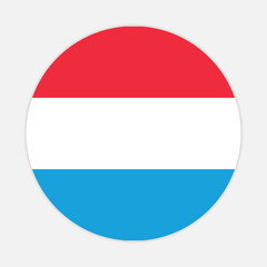 Luxembourg national flag vector icon design. Luxembourg circle flag. Round of Luxembourg flag.
