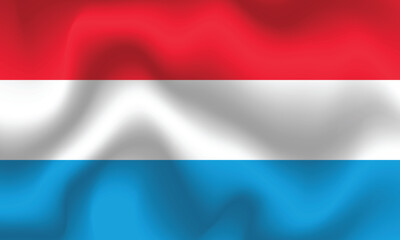 Flat Illustration of Luxembourg flag. Luxembourg national flag design. Luxembourg Wave flag.
