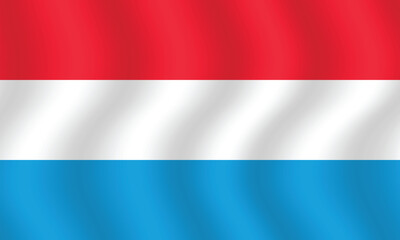 Flat Illustration of Luxembourg flag. Luxembourg national flag design. Luxembourg Wave flag.

