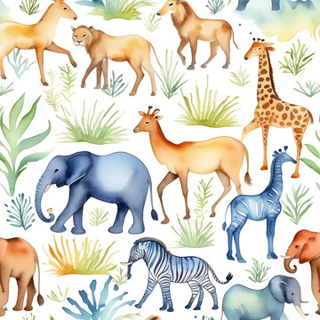 pattern depicting wild animals