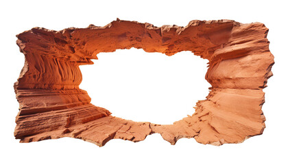 canyon stone frame isolated on transparent background cutout