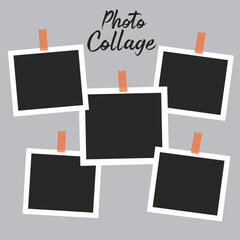 5 photo collage template. vector illustration, new collections
