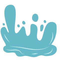Obraz premium Blue Water Splash Cartoon Vector 