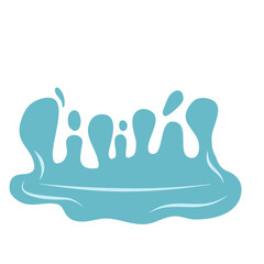 Blue Water Splash Cartoon Vector 