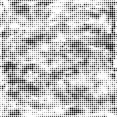 Halftone faded gradient texture. Grunge halftone grit background. White and black sand noise wallpaper. Retro pixilated vector backdrop