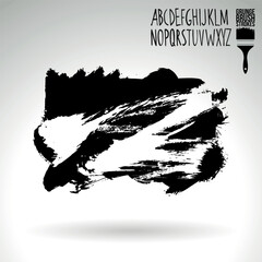 Black brush stroke and texture. Grunge vector abstract hand - painted element.