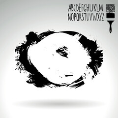 Black brush stroke and texture. Grunge vector abstract hand - painted element.