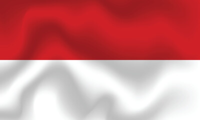 Flat Illustration of Monaco flag. Monaco national flag design. Monaco Wave flag.
