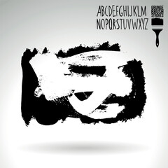 Black brush stroke and texture. Grunge vector abstract hand - painted element.