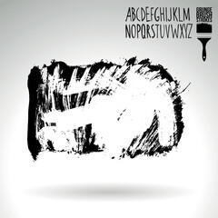 Black brush stroke and texture. Grunge vector abstract hand - painted element.