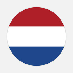 Netherlands national flag vector icon design. Netherlands circle flag. Round of Netherlands flag.
