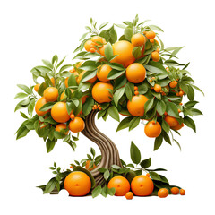 a tree with oranges on it