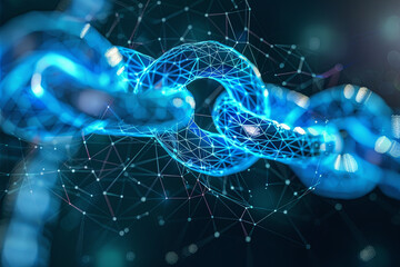 A digital chain for link and blockchain concept