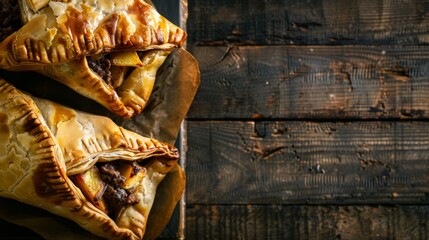 Golden Baked Cornish Pasties with Filling Visible