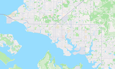 Fototapeta na wymiar Panama City Florida Map, Detailed Map of Panama City Florida