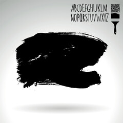 Black brush stroke and texture. Grunge vector abstract hand - painted element.