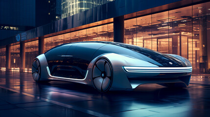 The Electric Blue Horizon: A Futuristic Journey into Photo Realism created with Generative AI technology