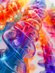 Vibrant 3D Swirling Rainbow Tube Up Close created with Generative AI technology