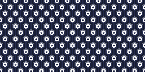 Seamless pattern of hexagonal dark blue block box vector illustration