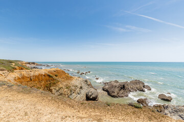 view of Pointe du Payre beach, Jard sur mer, France