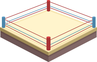 Small boxing ring icon cartoon vector. Champion gong. Club mma hand match