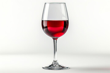 Elegant and Sophisticated: A Glass of Wine on a Clean White Background, High Resolution Image Perfect for Copy Space, 8K Quality, created with Generative AI technology
