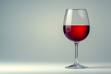 Elegant Wine Glass Photography on a Clean White Background Perfect for Wine Lovers and Connoisseurs, High Resolution 8K Image with Ample Copy Space, created with Generative AI technology