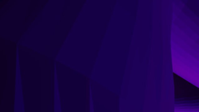 3D abstract blue dark geometric object, random flashes of multicolor neon light in 4k. Smoothly repeating animation. Creative simple motion design with 3D object