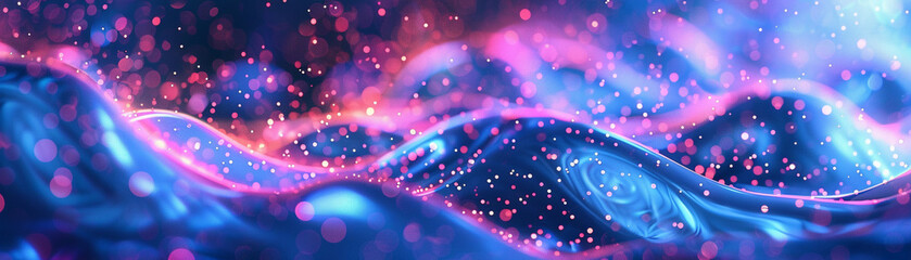 Fototapeta premium Vibrant abstract light wave with floating particles