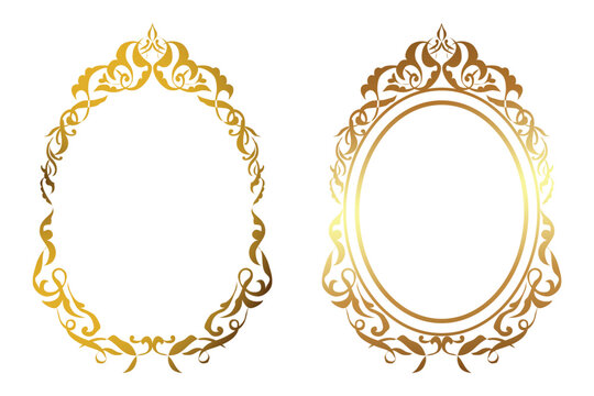 oval frame gold