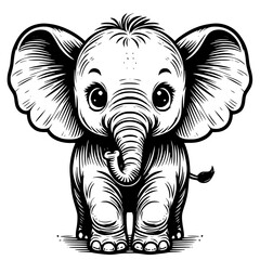 elephant cartoon isolated on white