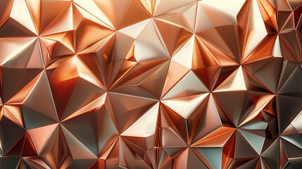 Ultra Detailed 4K Cinema Look Smooth Copper Triangle Back Wall, 3D Rendering, Best Quality - Created with Generative AI Technology