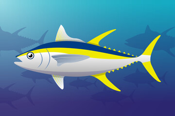 Tuna fish in ocean illustration vector