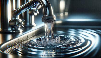 water flowing from the tap - obrazy, fototapety, plakaty