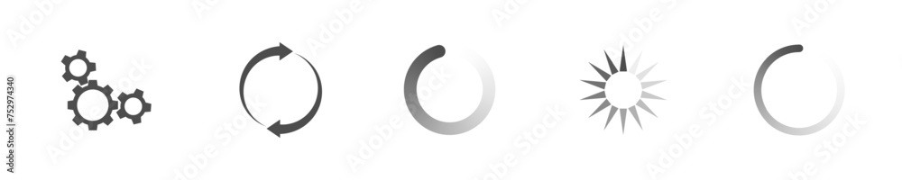 Poster download sign set. load icons set. load system. data load. loading bar. froze computer. vector stock