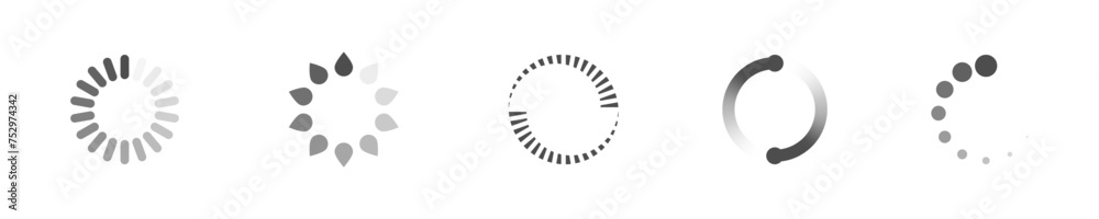 Poster download sign set. load icons set. load system. data load. loading bar. froze computer. vector stock