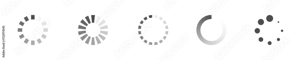 Poster download sign set. load icons set. load system. data load. loading bar. froze computer. vector stock