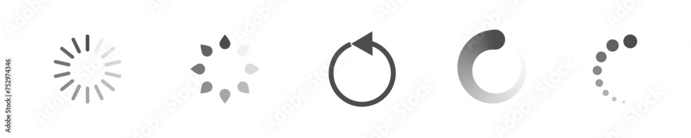 Poster download sign set. load icons set. load system. data load. loading bar. froze computer. vector stock