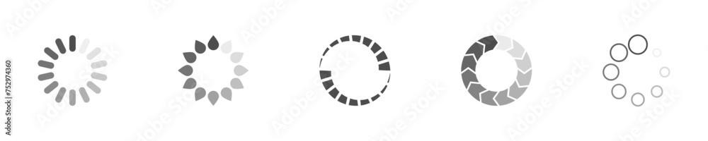 Poster download sign set. load icons set. load system. data load. loading bar. froze computer. vector stock