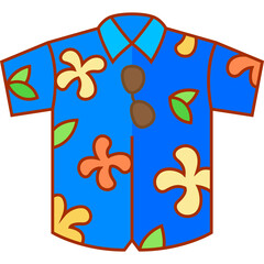 flower pattern hawaii shirt filled outline icon for decoration, website, web, mobile app, printing, banner, logo, poster design, etc.
